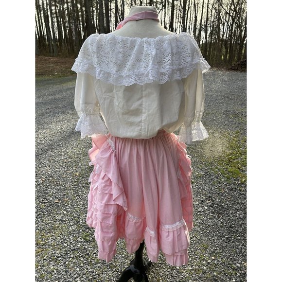 square dance outfit Pink White M/L Cottage Prairie Coquette Western Rockabilly - Picture 5 of 13